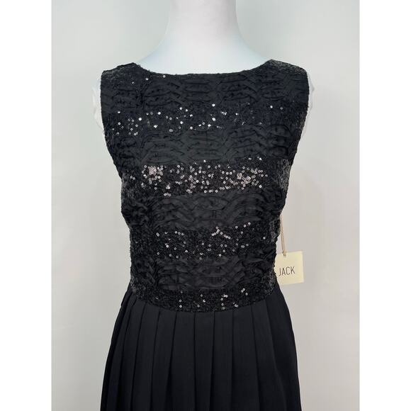 JACK Black Sequin Sleeveless Fit & Flare Mini Dress Size Small NWT - Picture 2 of 9